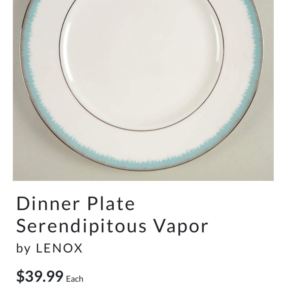 Lennox Set of 5 10 inch Dinner Plate- Sharon Sacks-serendipitous vapor pattern